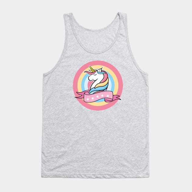 Cute Unicorn Woman Girls Fantasy Gift idea Tank Top by dconciente